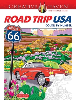 Paperback Creative Haven Road Trip USA Color by Number Book