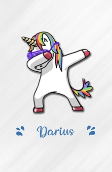 Paperback Darius A5 Lined Notebook 110 Pages: Funny Blank Journal For Personalized Dabbing Unicorn Family First Name Middle Last. Unique Student Teacher Scrapbo Book