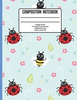 Paperback Composition Notebook College Ruled: Lady Bug 110 Pages Book
