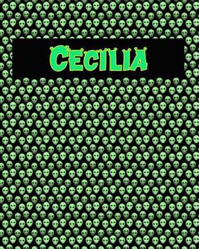 Paperback 120 Page Handwriting Practice Book with Green Alien Cover Cecilia: Primary Grades Handwriting Book