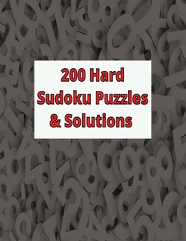 Paperback 200 Hard Sudoku Puzzles & Solutions Book