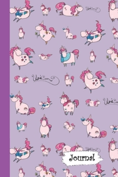Journal: Purple Pink Cute Unicorns Diary with Blank Lined Notebook Paper