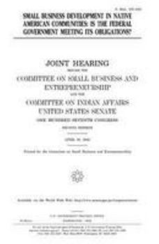 Small business development in Native American communities : is the federal government meeting its obligations?