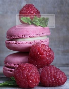 Paperback Raspberry Macaroons: Wide Ruled Composition Book 8.5 x 11 inches Book