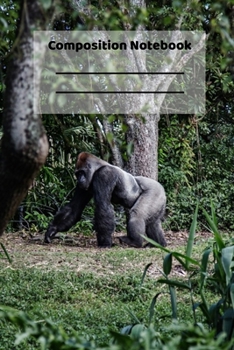 Paperback Composition Notebook: Cute Baby Gorilla Ape Monkey Jungle Themed Notebook or Journal Book