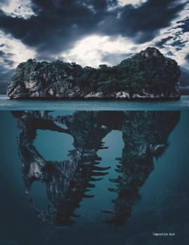 Composition Book : Jurassic Dinosaur Island below, College Ruled Paper, 7. 44x9. 69 Inch, 200 Pages, Bound Notebook