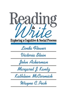 Hardcover Reading-To-Write: Exploring a Cognitive and Social Process Book