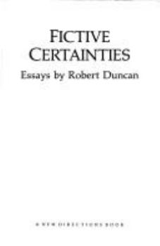 Paperback Fictive Certainties: Essays Book