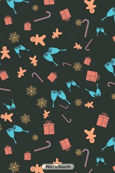 Notizbuch: Lebkuchen Kekse Zuckerstange Geschenke Motiv | 110 Seiten Punktkariert Dotgrid Journal | glänzendes Softcover | Notizbuch, Skizzenbuch, Schreibheft, Geschenkidee (German Edition)