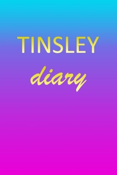 Tinsley: Journal Diary | Personalized First Name Personal Writing | Letter T Blue Purple Pink Gold Effect Cover | Daily Diaries for Journalists & ... Taking | Write about your Life & Interests