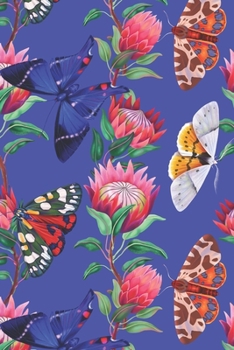 Notebook: 150 Thin-Lined Pages, Great for Students, Teachers, Professors, Dreamers, and Anyone Who Writes, Butterflies and Tropical Flowers Pattern Cover