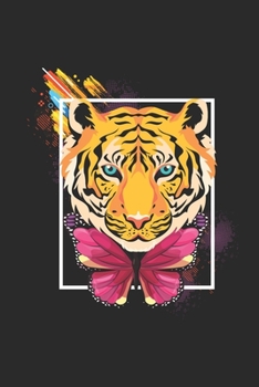 Paperback Tiger With Butterflies: Tigers Notebook, Dotted Bullet (6" x 9" - 120 pages) Animal Themed Notebook for Daily Journal, Diary, and Gift Book