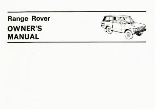 Paperback Range Rover Owner's Manual Book