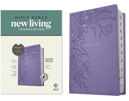 Imitation Leather NLT Giant Print Bible, Filament Enabled (Leatherlike, Lavender Floral, Indexed, Red Letter) [Large Print] Book