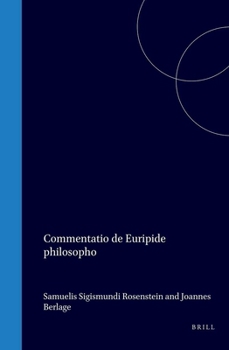 Hardcover Commentatio de Euripide Philosopho [Dutch] Book
