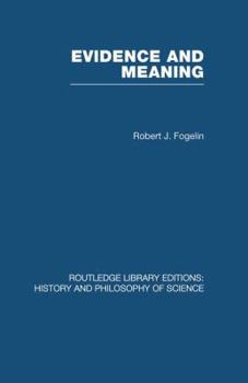 Paperback Evidence and Meaning: Studies in Analytic Philosophy Book