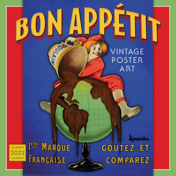 SELLERS PUBLISHING, INC. Bon Appétit — Vintage Poster Art 2022 Wall Calendar 16-Month, 12 inch x 12 inch