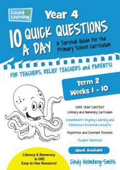 Paperback Lizard Learning 10 Quick Questions A Day Year 4 Term 2 Book