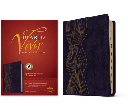 Biblia de estudio del diario vivir RVR60 (SentiPiel, Morado oscuro, Índice, Letra Roja) (Spanish Edition)