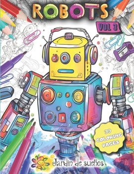 Paperback Robots (vol 3): Coloring book for kids Book