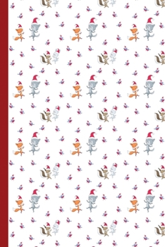 Blank Lined Notebook Journal For Christmas: Medium Ruled Book for Children, Teens and Adults - Christmas Cute Foxes (College Ruled Line Paper)