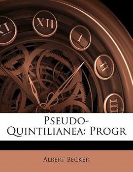 Paperback Pseudo-Quintilianea: Progr [French] Book