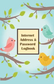 Paperback Internet Address & Password Logbook: Birds On Blue Cover Extra Size (5.5 x 8.5) inches, 110 pages Book