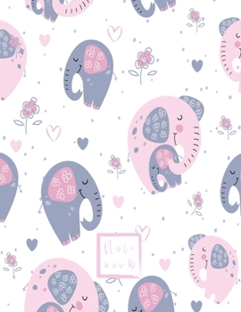 Notebook: Little elephant kawaii Notebook for Girls and Lined pages, Extra large (8.5 x 11) inches, 110 pages, White paper (Notebook and journal)