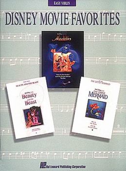 Paperback Disney Movie Favorites Easy Violin Instrumental Solos 16 Songs from Aladdin, Beauty and the Beast, and the Little Mermaid Includes a Whole New World, Book