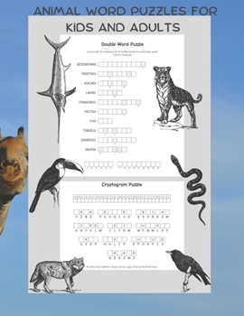 Paperback Animal Word Puzzles for Everyone Book