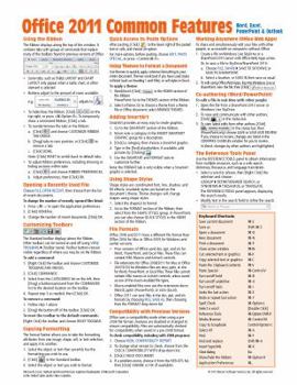 Office 2011 for Mac: Common Features Quick Reference Guide (Cheat Sheet of Instructions, Tips & Shortcuts - Laminated Card)