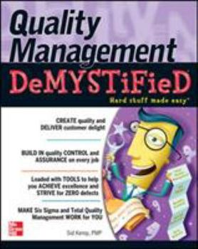 Paperback Quality Management Demystified Book