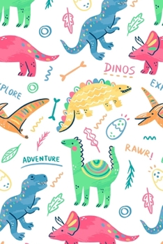 Dino: Dinosaur Notebook (Drawing Pad Sketch Book) Journal / Notebook Gift - 6”x9” - 110 pages - White Lined Paper - Matte Cover