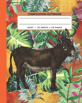 Paperback Composition Notebook: Mule - Animals Exercise Book Journal, Back To School Gifts For Teens Girls Boys Kids Friends Students 8x10" 110 Pages Book