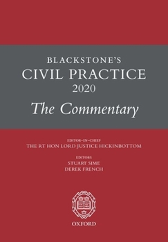 Paperback Blackstone's Civil Practice 2020: The Commentary Book