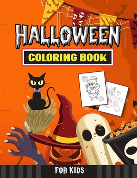 Paperback Halloween Coloring Book For Kids: 50 Halloween Designs Including Pumpkins, Witches, Ghosts, and More! Book