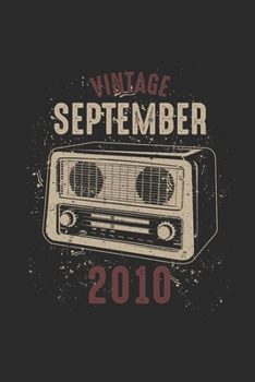 Paperback Vintage September 2010: Blank Lined Notebook - Journal for Birthday Gift Idea Book