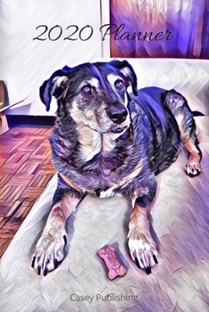 2020 Planner: 2020 Cute Purple Dog Mini Rottweiler Terrier Breed Calendar and Journal Planner Pages - 6x9