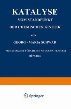 Paperback Katalyse Vom Standpunkt Der Chemischen Kinetik [German] Book