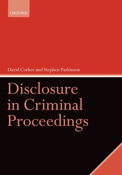 Paperback Disclosure in Criminal Proceedings Book