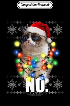 Paperback Composition Notebook: Grumpy Cat Ugly Sweater Christmas Lights No Graphic Journal/Notebook Blank Lined Ruled 6x9 100 Pages Book