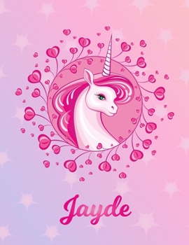 Jayde: Unicorn Large Blank Primary Sketchbook Paper | Pink Purple Magical Horse Personalized Letter J Initial Custom First Name Cover | Drawing Sketch ... | Art Sketch Book| Create & Learn to Draw