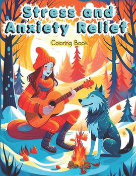 Paperback Stress and Anxiety Relief: Coloring Book for Adults and Teens Large Print, 60 Stress-Relieving Designs Book