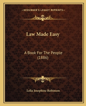 Paperback Law Made Easy: A Book For The People (1886) Book
