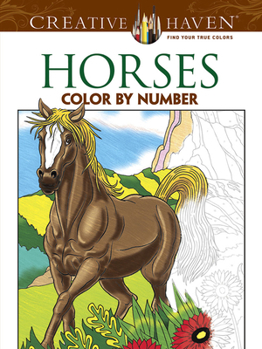 Paperback Horses Color by Number Coloring Book