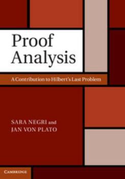 Hardcover Proof Analysis: A Contribution to Hilbert's Last Problem Book