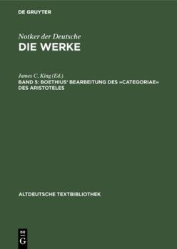 Hardcover Boethius' Bearbeitung des »Categoriae« des Aristoteles (Altdeutsche Textbibliothek, 73) (German Edition) [Latin] Book