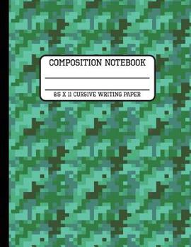 Paperback Composition Notebook Cursive Writing Paper: Green Camo Back to School Quad Writing Book for Students 8.5 x 11 inches Book