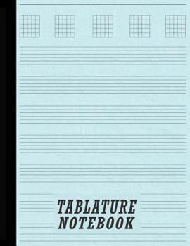 Paperback Tablature Notebook: Guitar Tabs & College Ruled Paper Combination - Blue Book