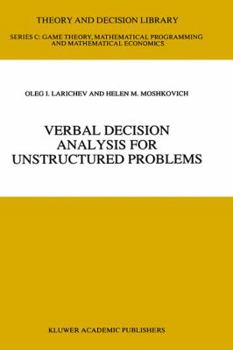 Hardcover Verbal Decision Analysis for Unstructured Problems Book